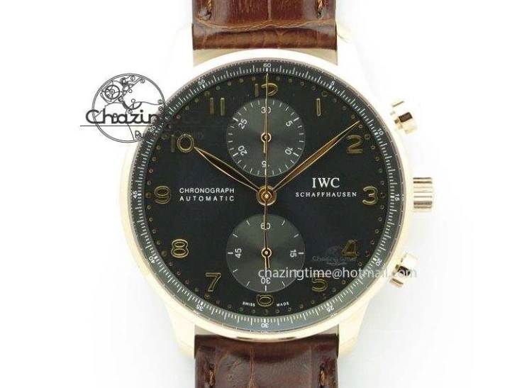 MIROTIME 0513 GoAnywhere Portuguese IW5444 RG White Dial RG Numbers On Brown Leather Strap A 7253